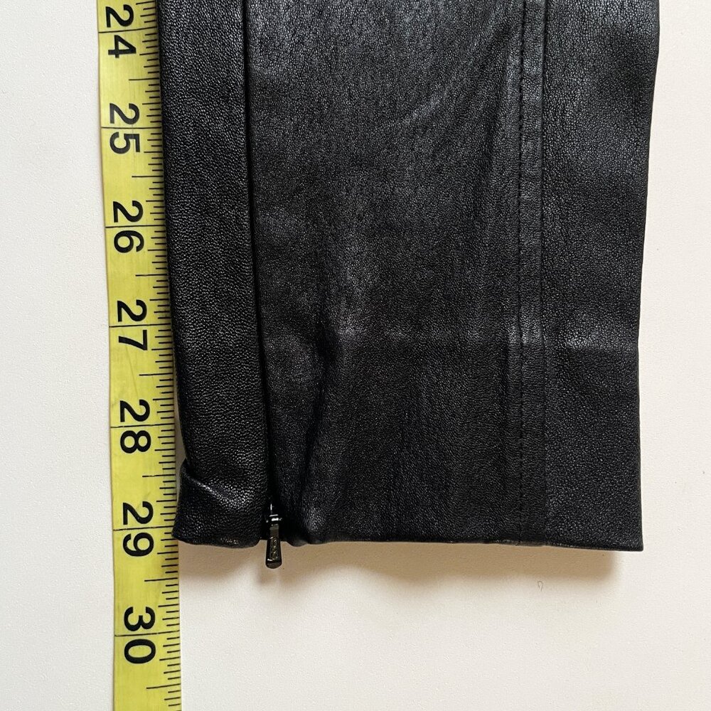 Polo Ralph Lauren Lamb Leather Skinny Trouser Leggings Black Size Medium - Picture 12 of 13